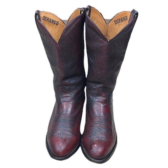 Durango Men's Wine Mahogany Burgundy Leather Western Cowboy Boots Sz 9EE SW4225 - Picture 2 of 10